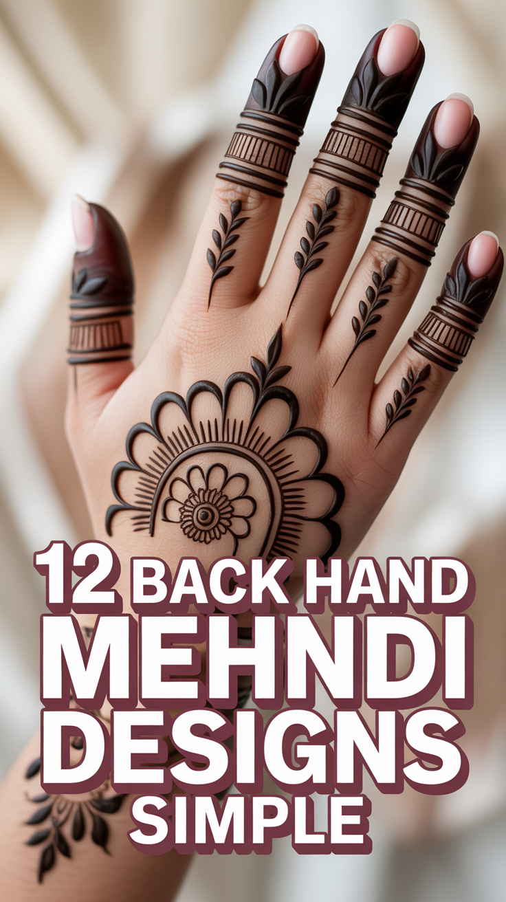 ✨ 12 Back Hand Mehndi Designs Simple