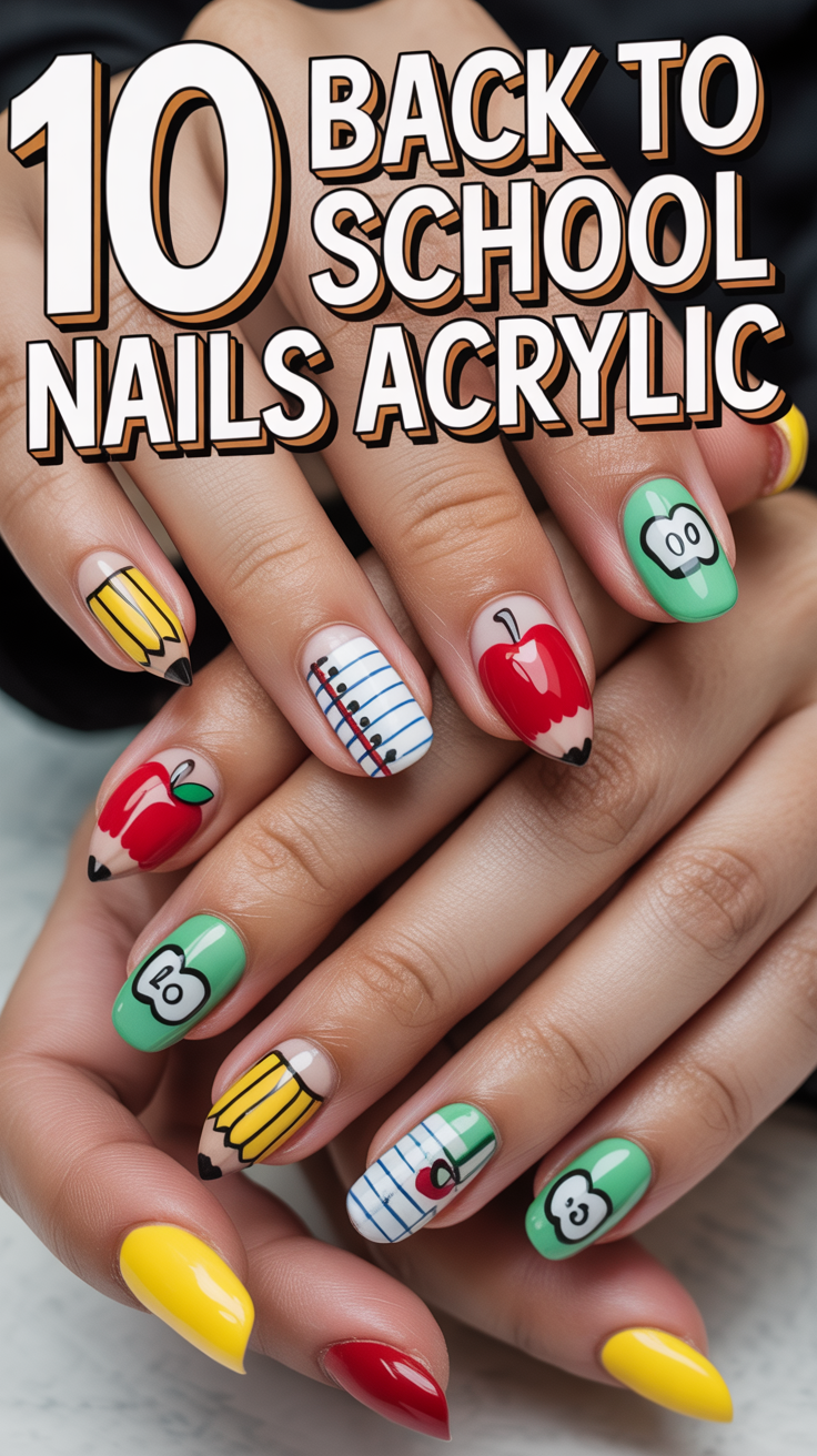 ✏️ 10 Back To School Nails Acrylic