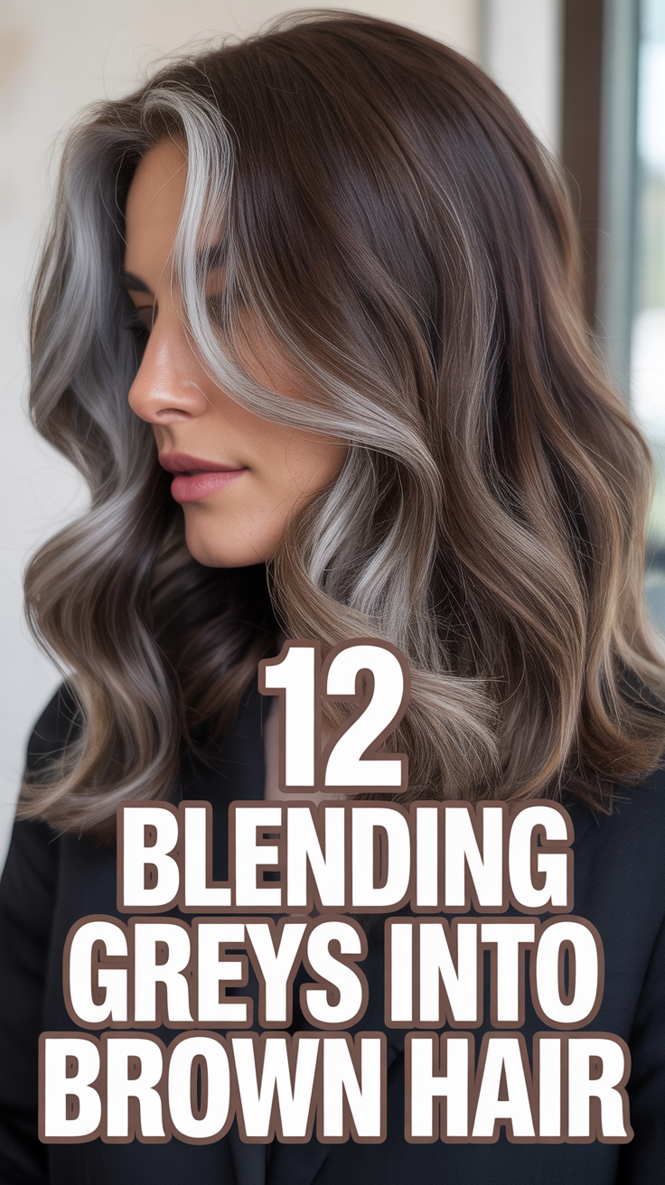 ✨ 12 Blending Greys Into Brown Hair