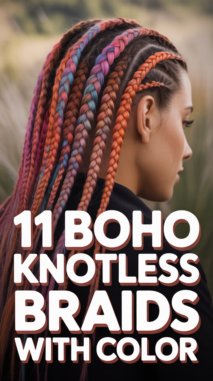 ✨ 11 Boho Knotless Braids With Color