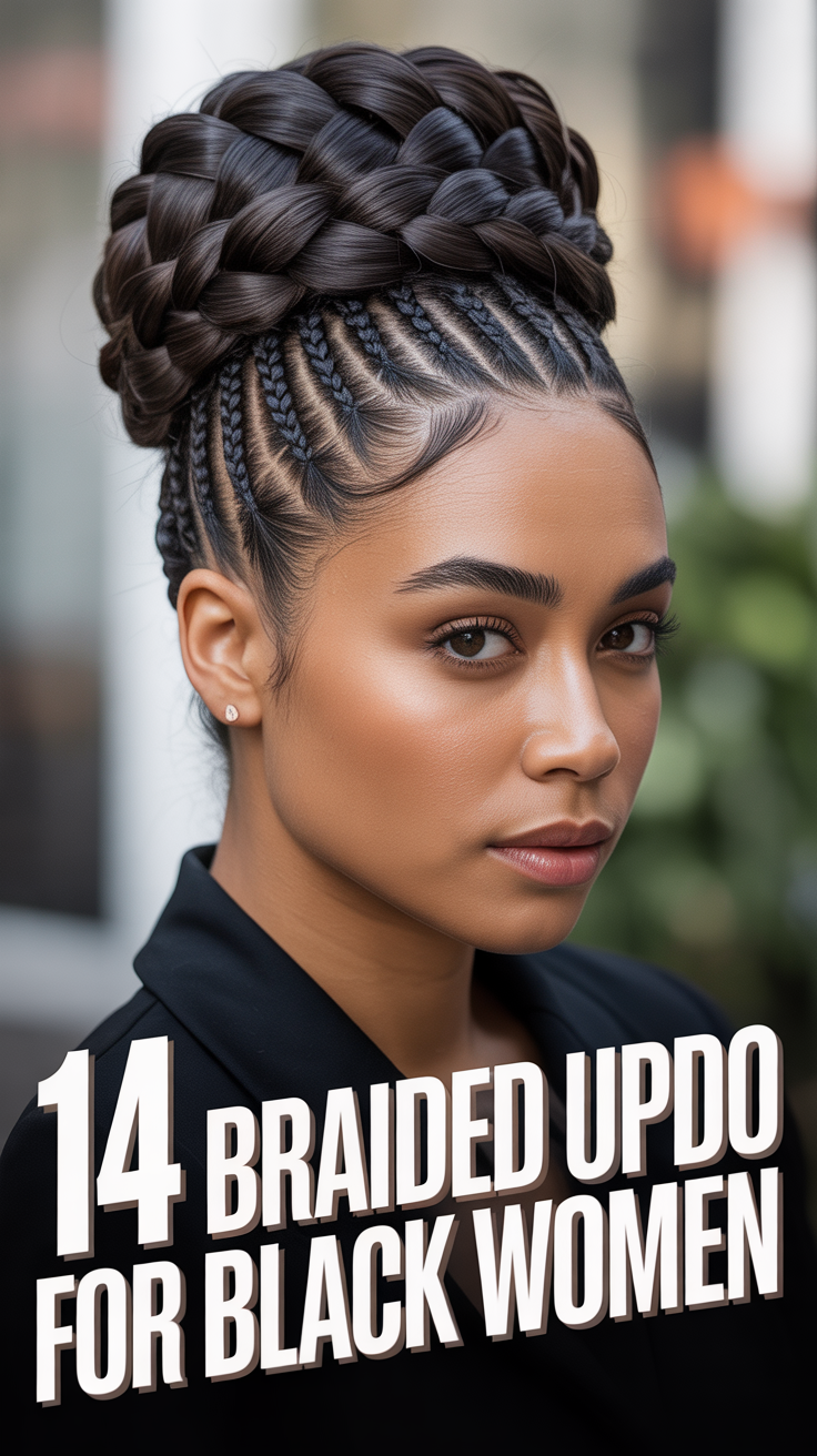 👑 14 Braided Updo For Black Women