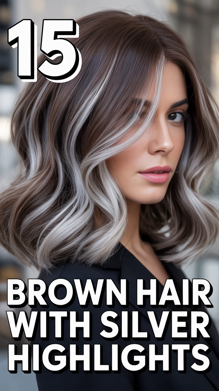 ✨ 15 Brown Hair With Silver Highlights