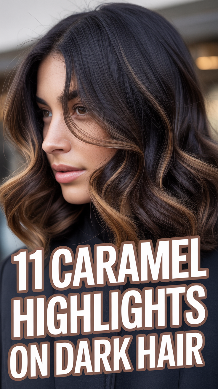 🍯 11 Caramel Highlights On Dark Hair