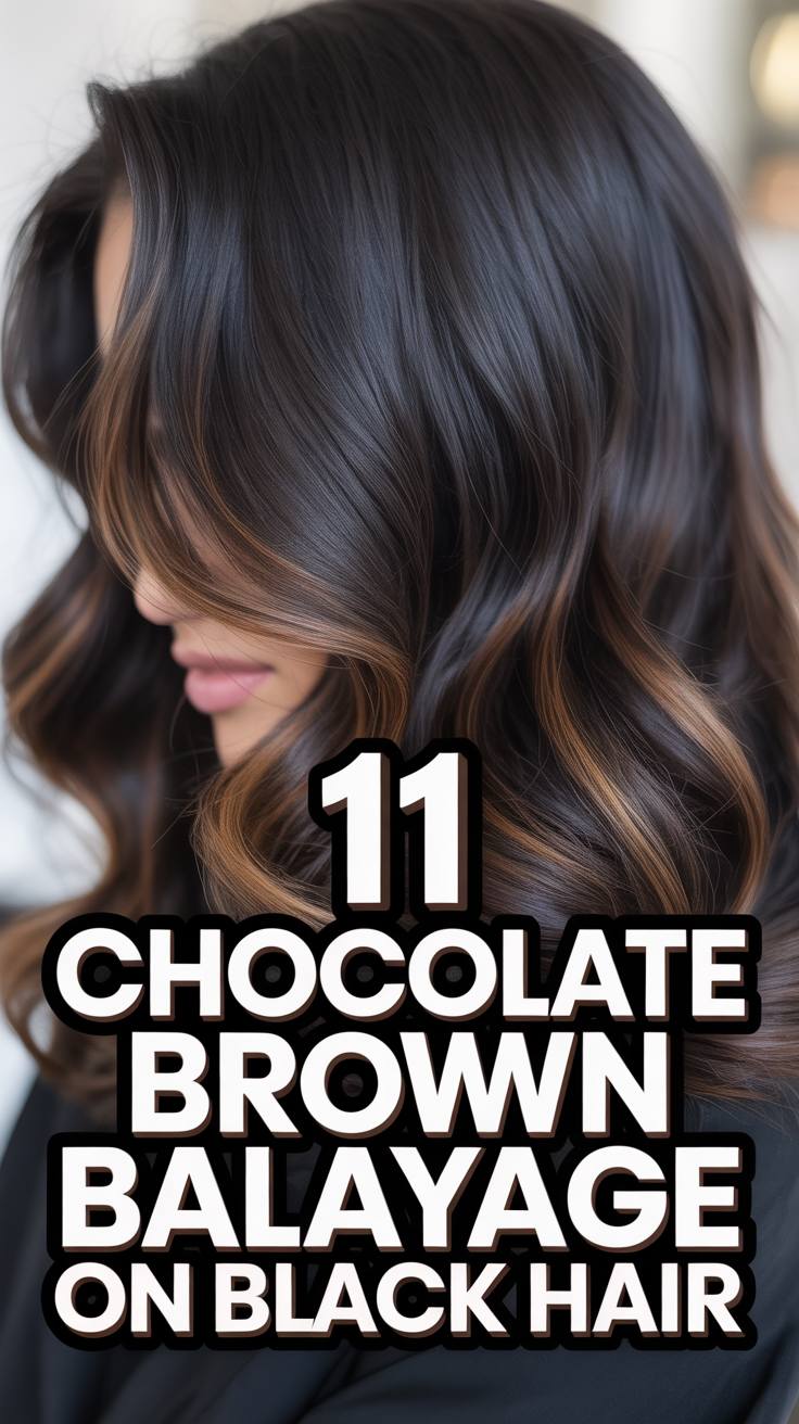 🤎 11 Chocolate Brown Balayage On Black Hair