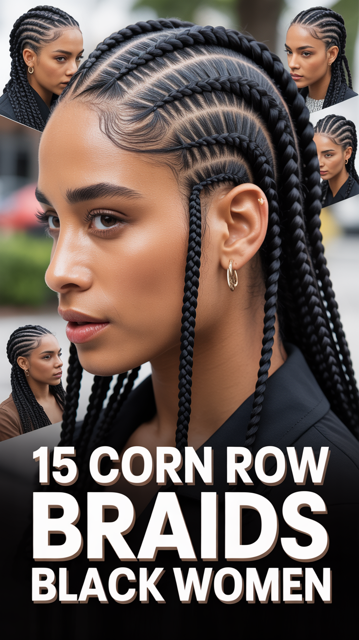 👑 15 Corn Row Braids Black Women