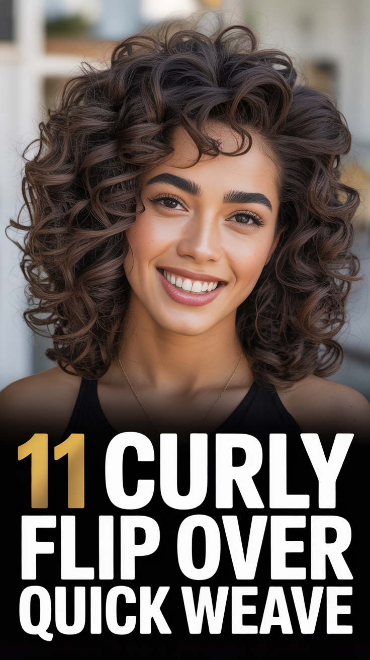 🤝 11 Curly Flip Over Quick Weave