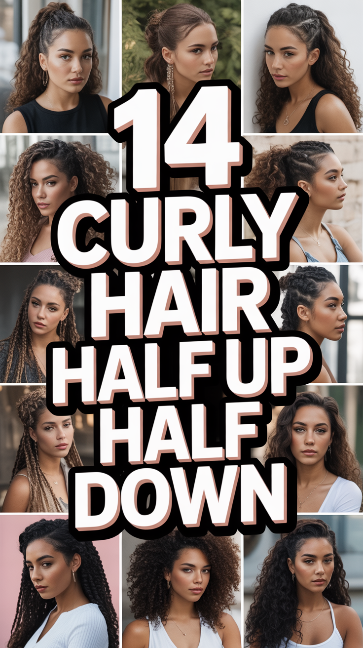 ✨ 14 Curly Hair Half Up Half Down