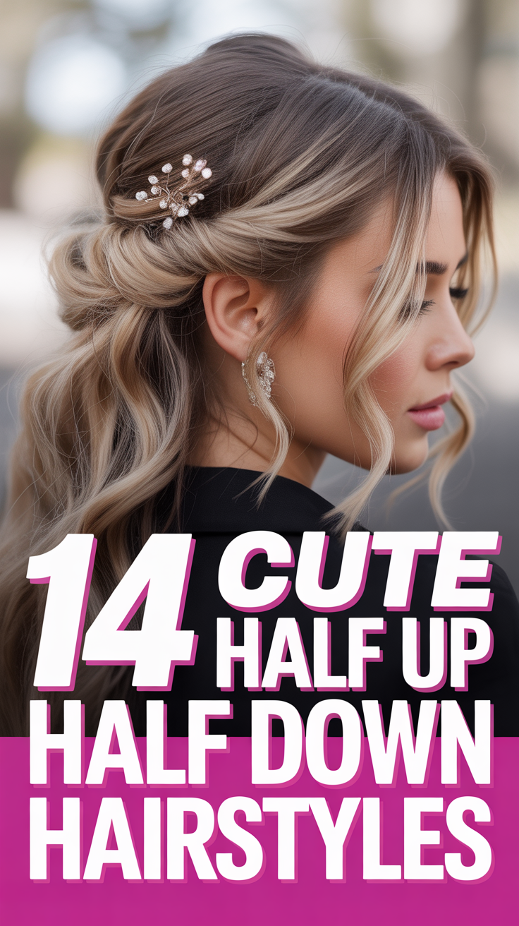 ✨ 14 Cute Half Up Half Down Hairstyles