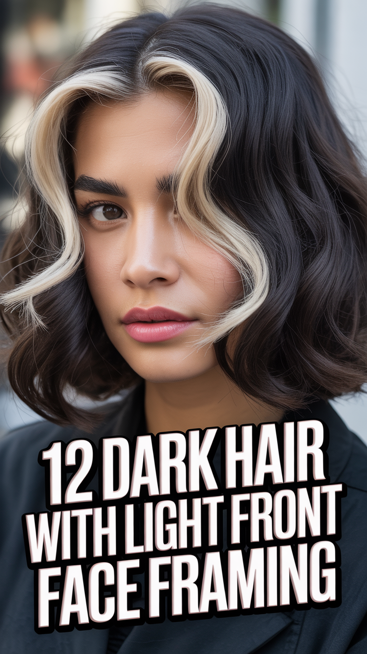 ✨ 12 Dark Hair With Light Front Face Framing