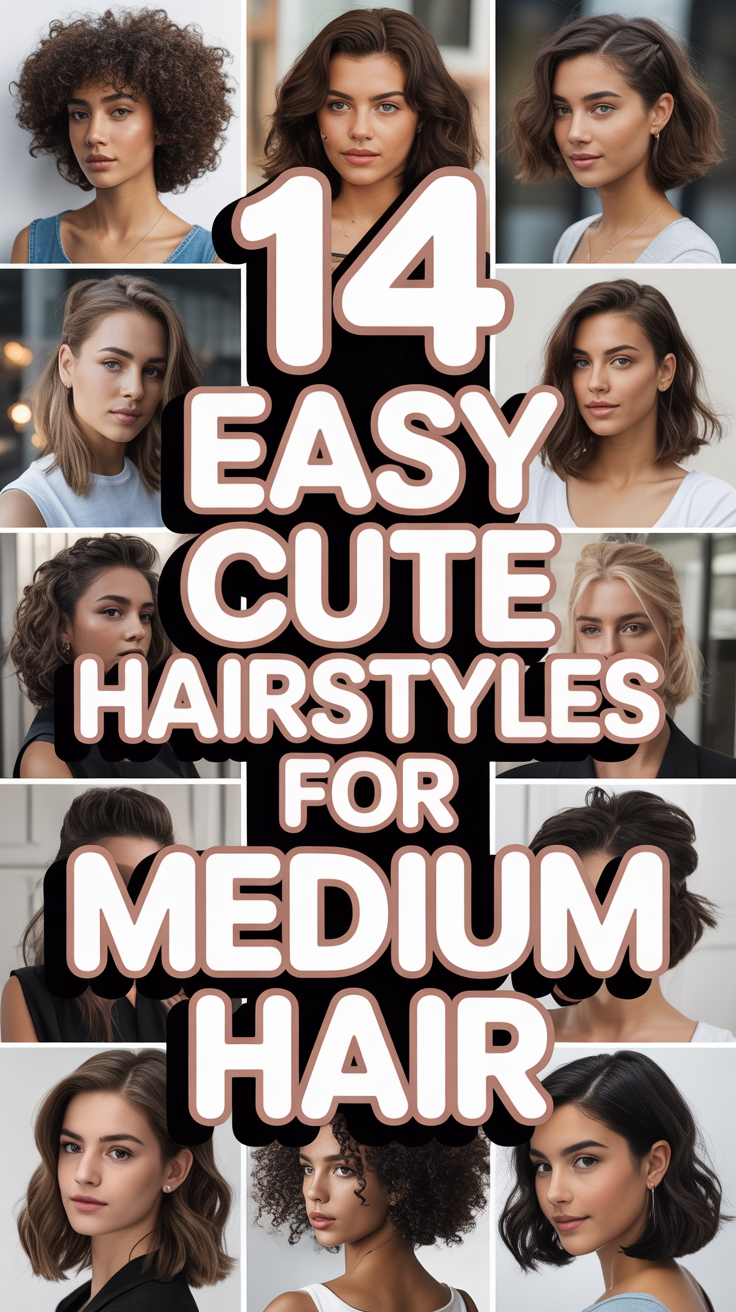 🎀 14 Easy Cute Hairstyles For Medium Hair