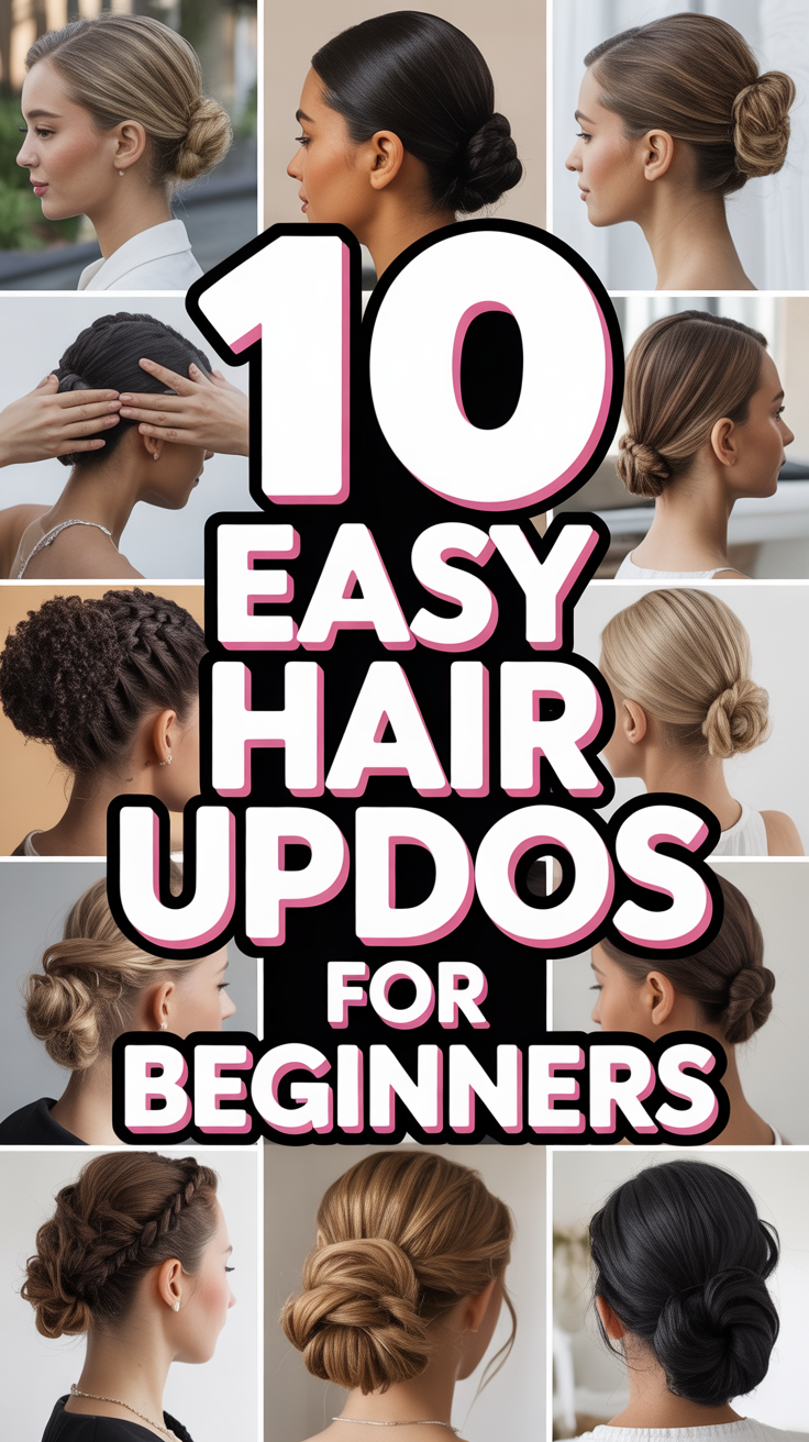 🎀 10 Easy Hair Updos For Beginners