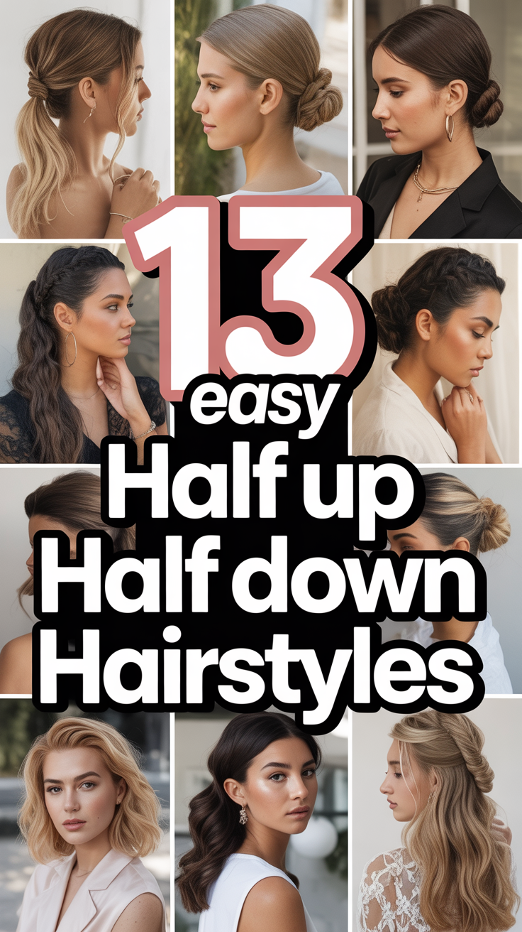 💇‍♀️ 13 Easy Half Up Half Down Hairstyles