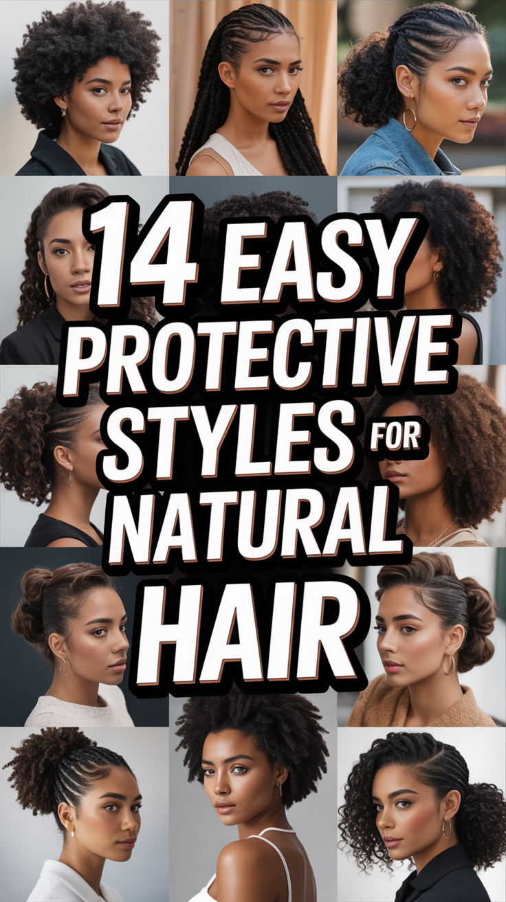 🌀 14 Easy Protective Styles For Natural Hair