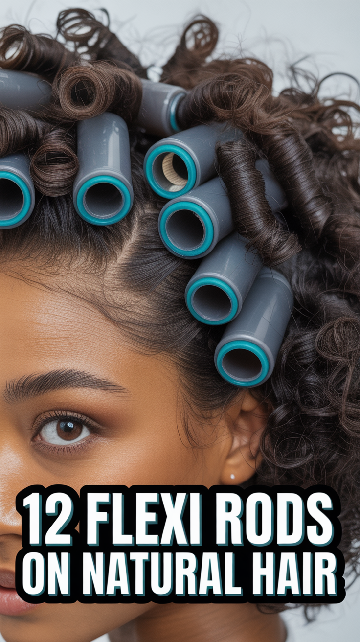 🦱 12 Flexi Rods On Natural Hair