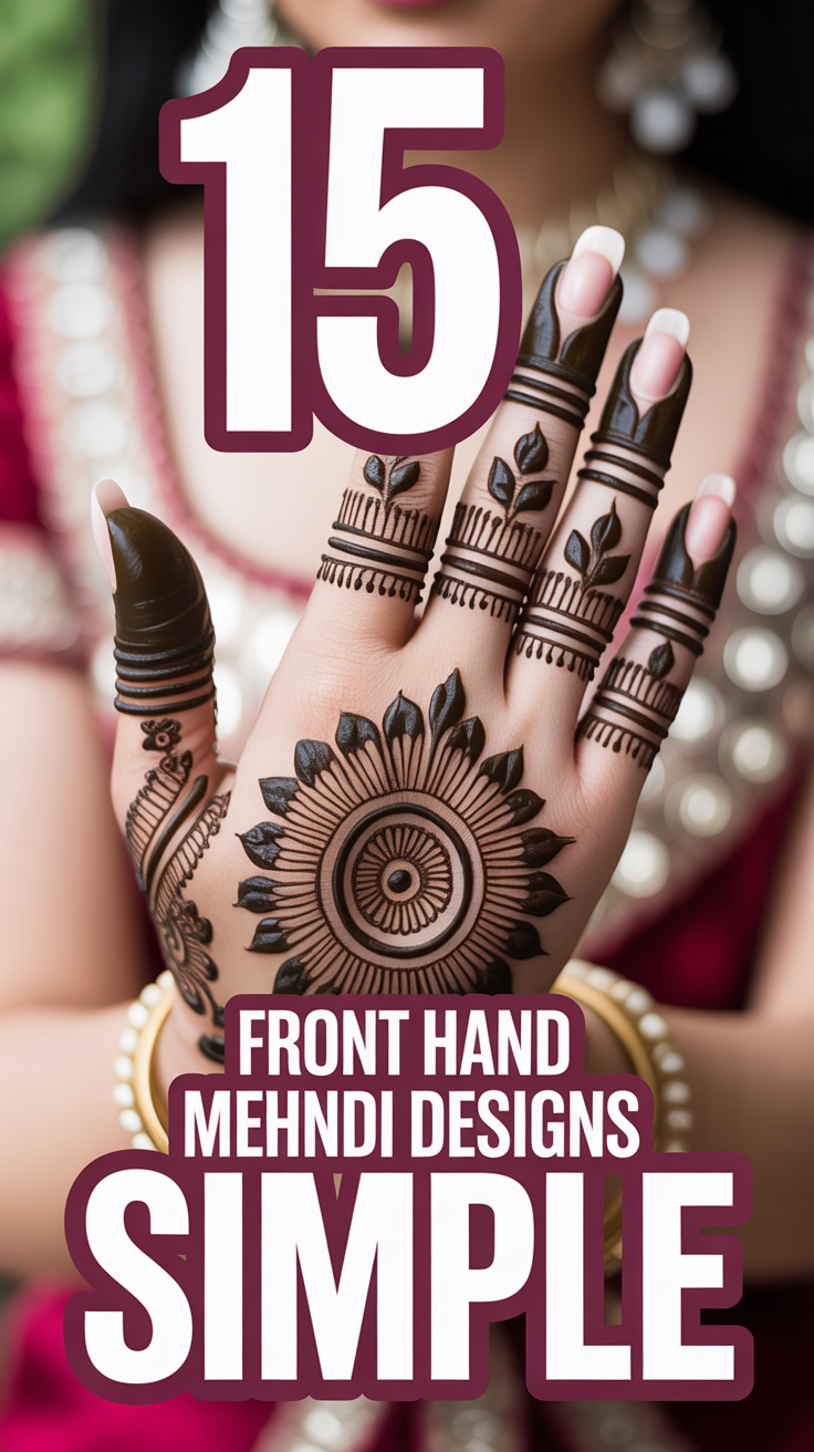✨ 15 Front Hand Mehndi Designs Simple