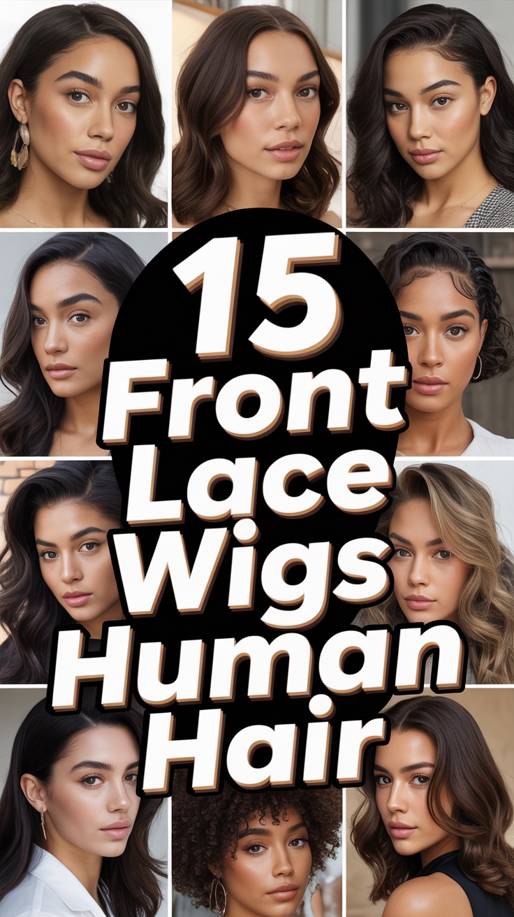 ✨ 15 Front Lace Wigs Human Hair