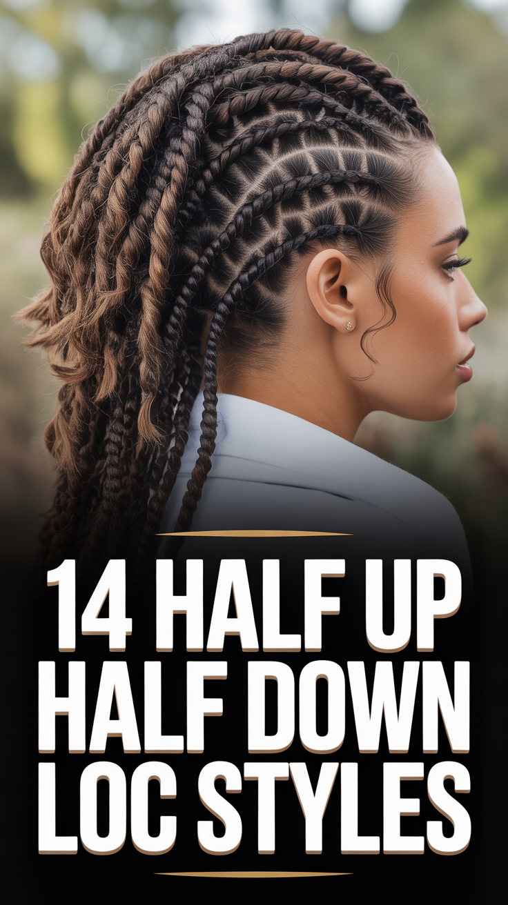 ✨ 14 Half Up Half Down Loc Styles