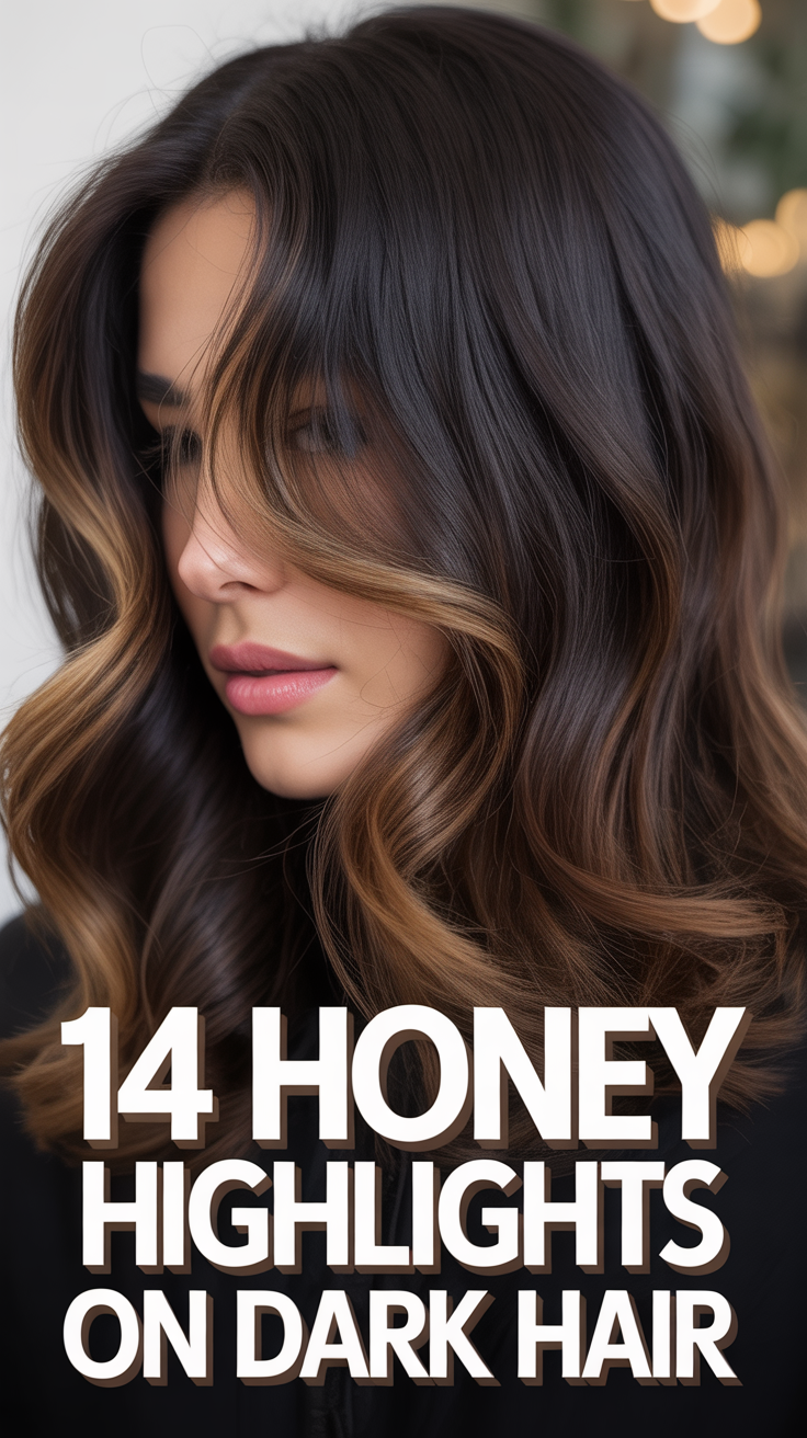 🍯 14 Honey Highlights On Dark Hair