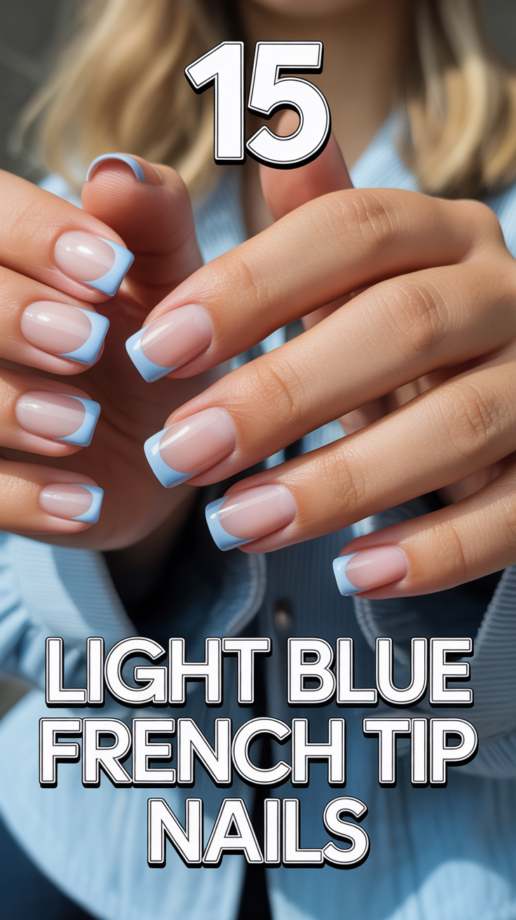 💅 15 Light Blue French Tip Nails