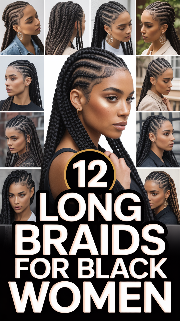 ✨ 12 Long Braids For Black Women