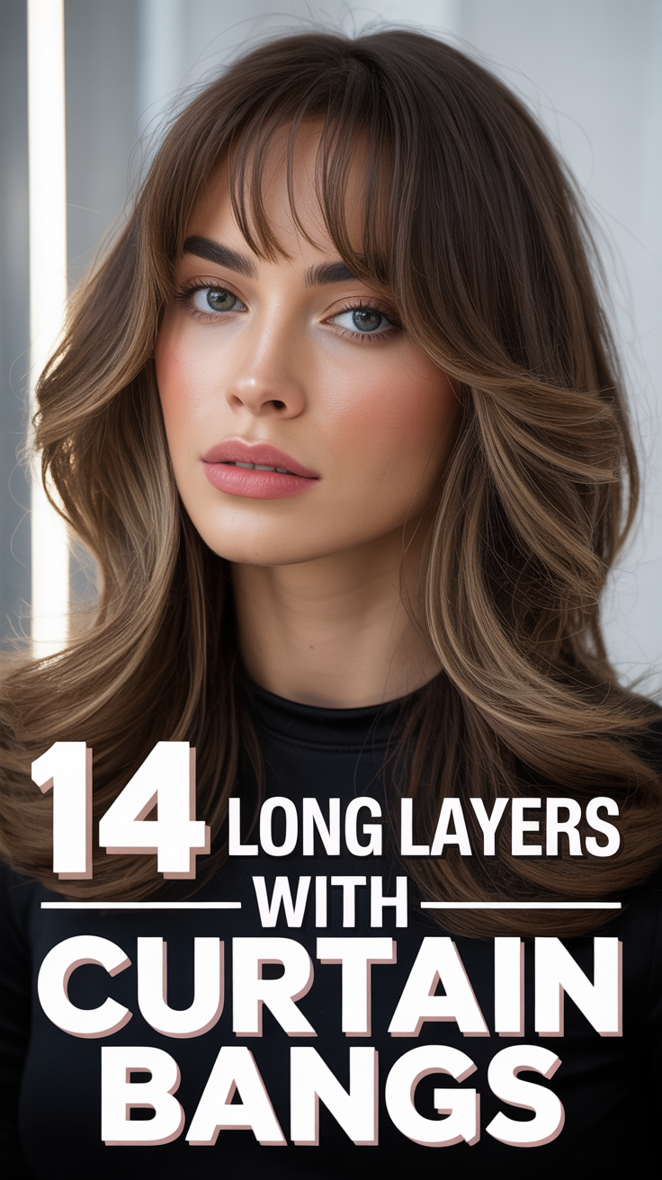 💇‍♀️ 14 Long Layers With Curtain Bangs