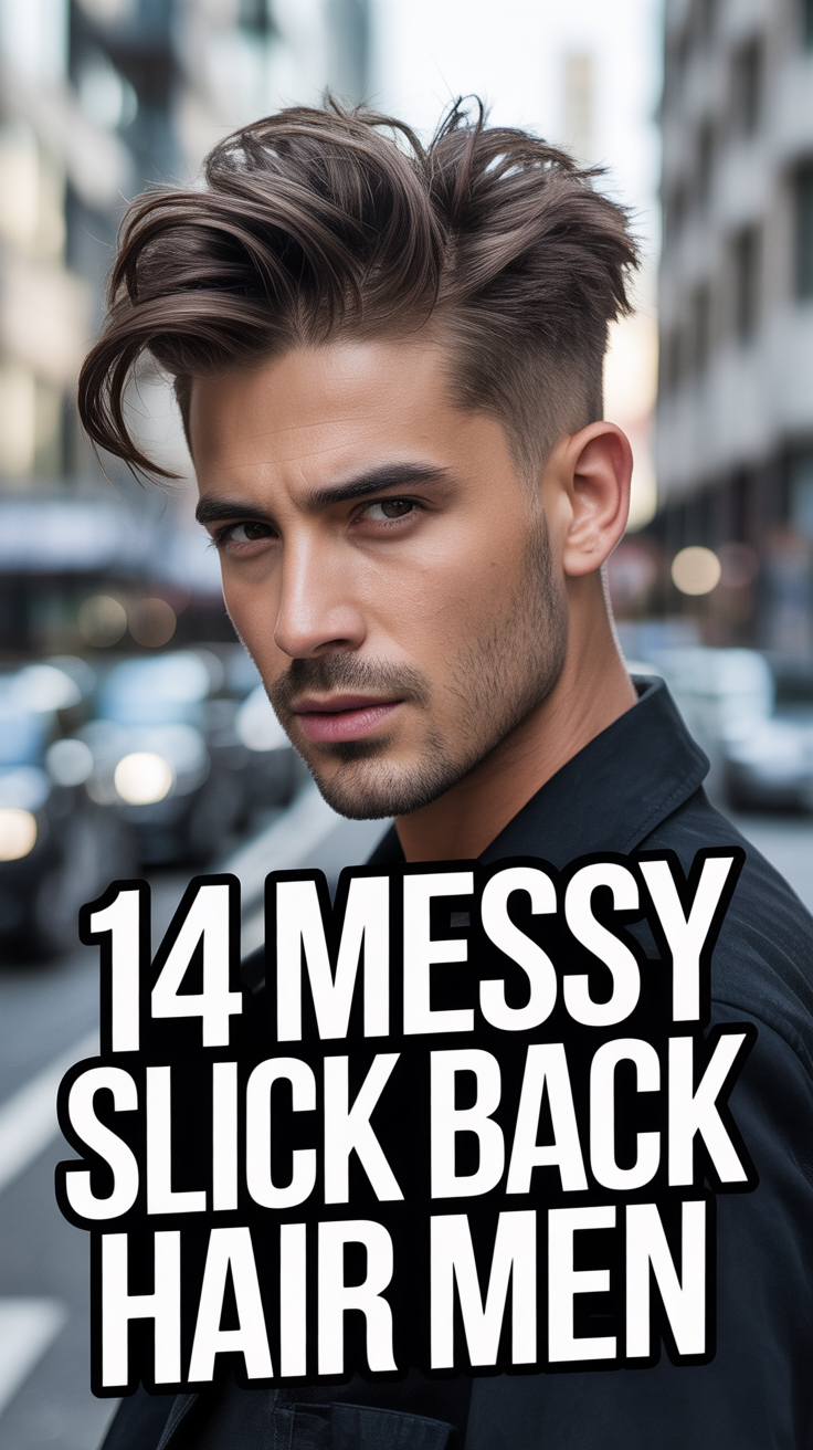 👦 14 Messy Slick Back Hair Men