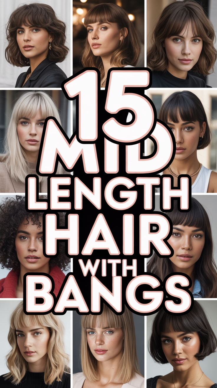 💇‍♀️ 15 Mid Length Hair With Bangs