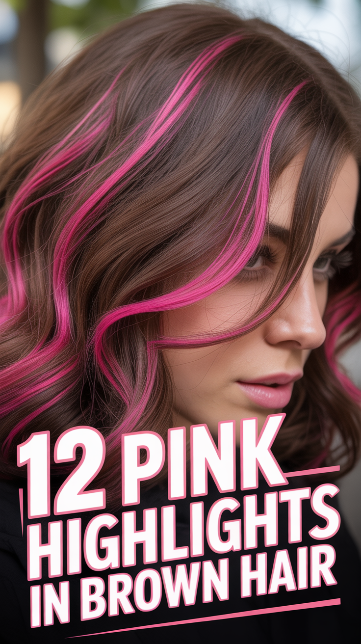 💖 12 Pink Highlights In Brown Hair