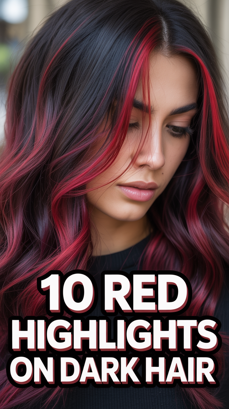 🔥 10 Red Highlights On Dark Hair