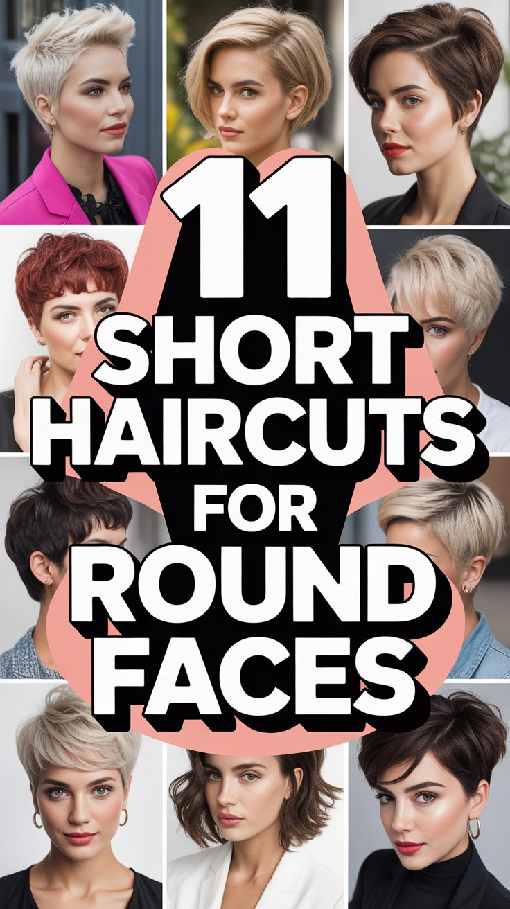 💇‍♀️ 11 Short Haircuts For Round Faces