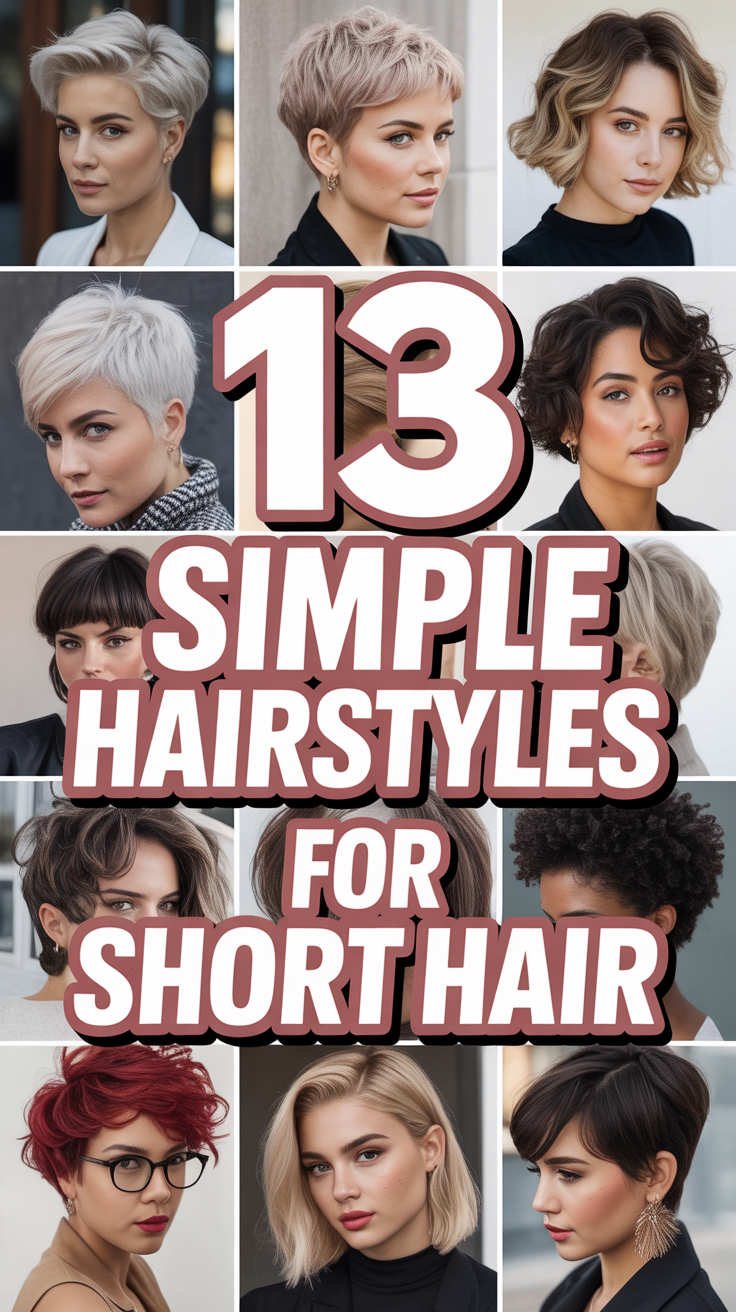 💇‍♀️ 13 Simple Hairstyles For Short Hair