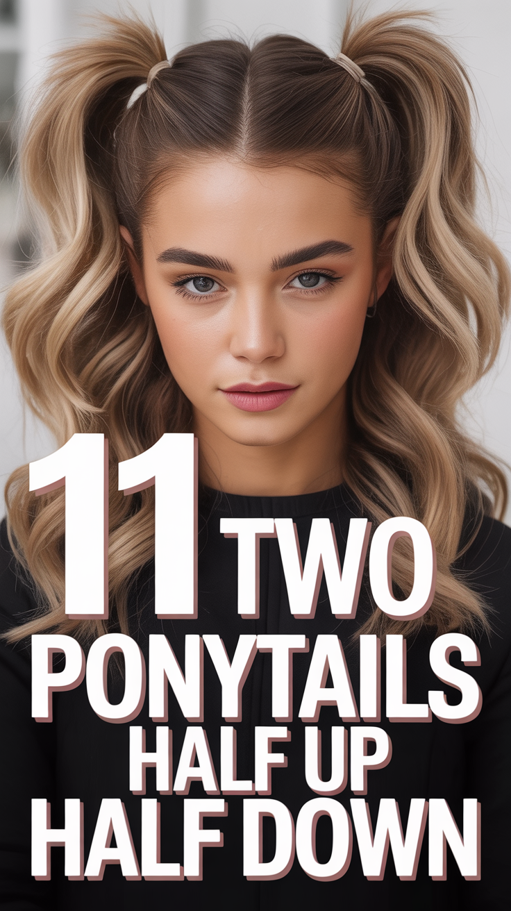 🎀 11 Two Ponytails Half Up Half Down