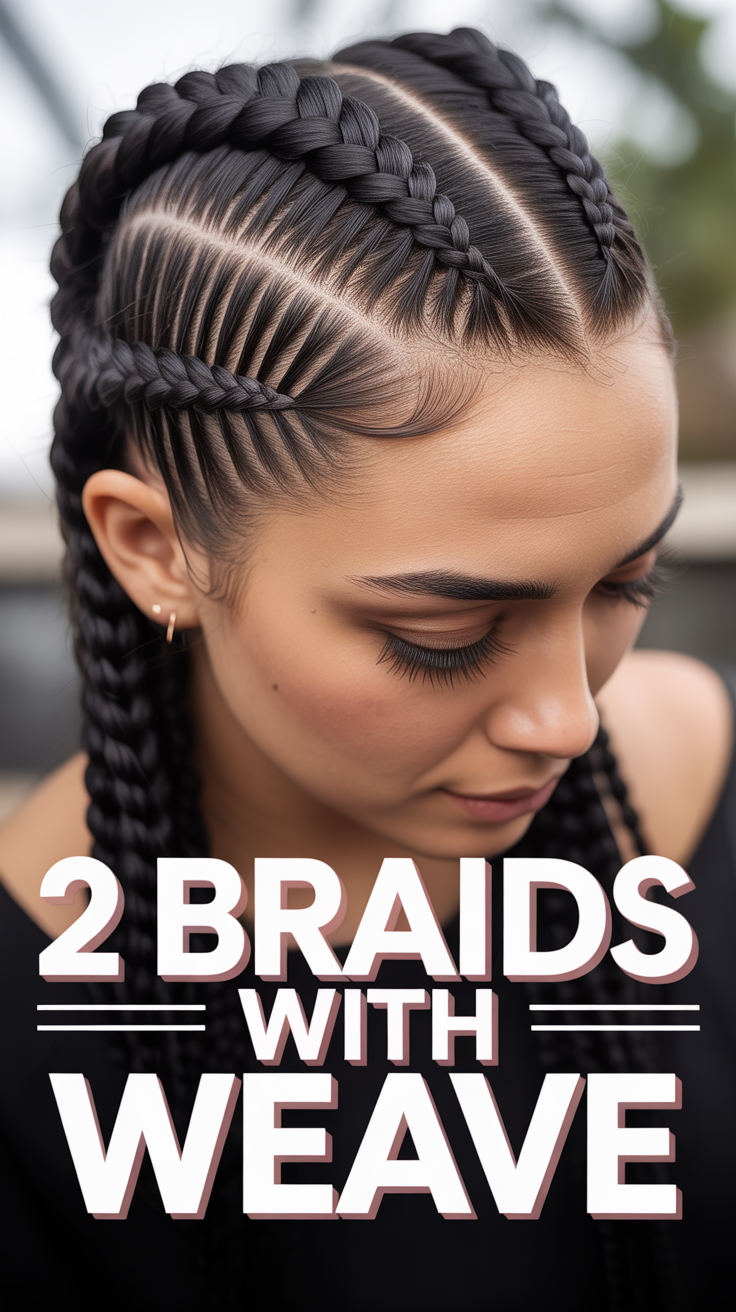 ✨ 2 Braids With Weave