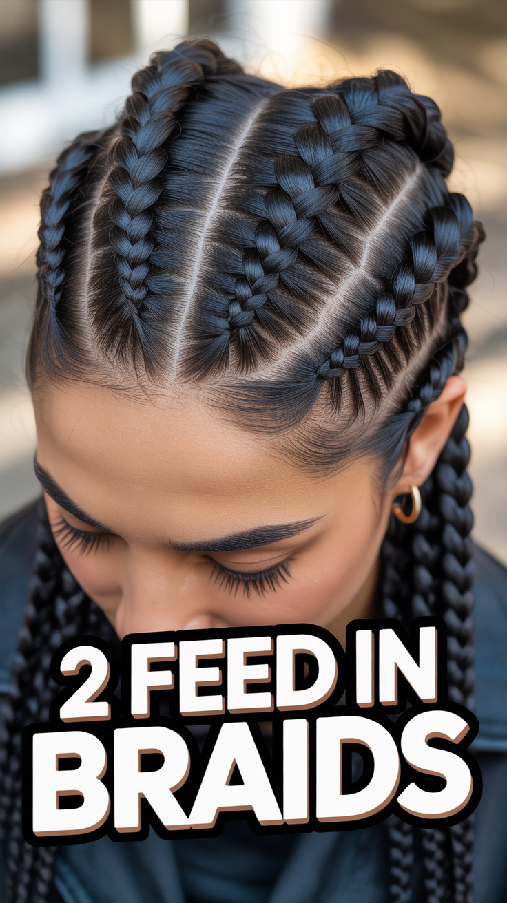 ✨ 2 Feed In Braids