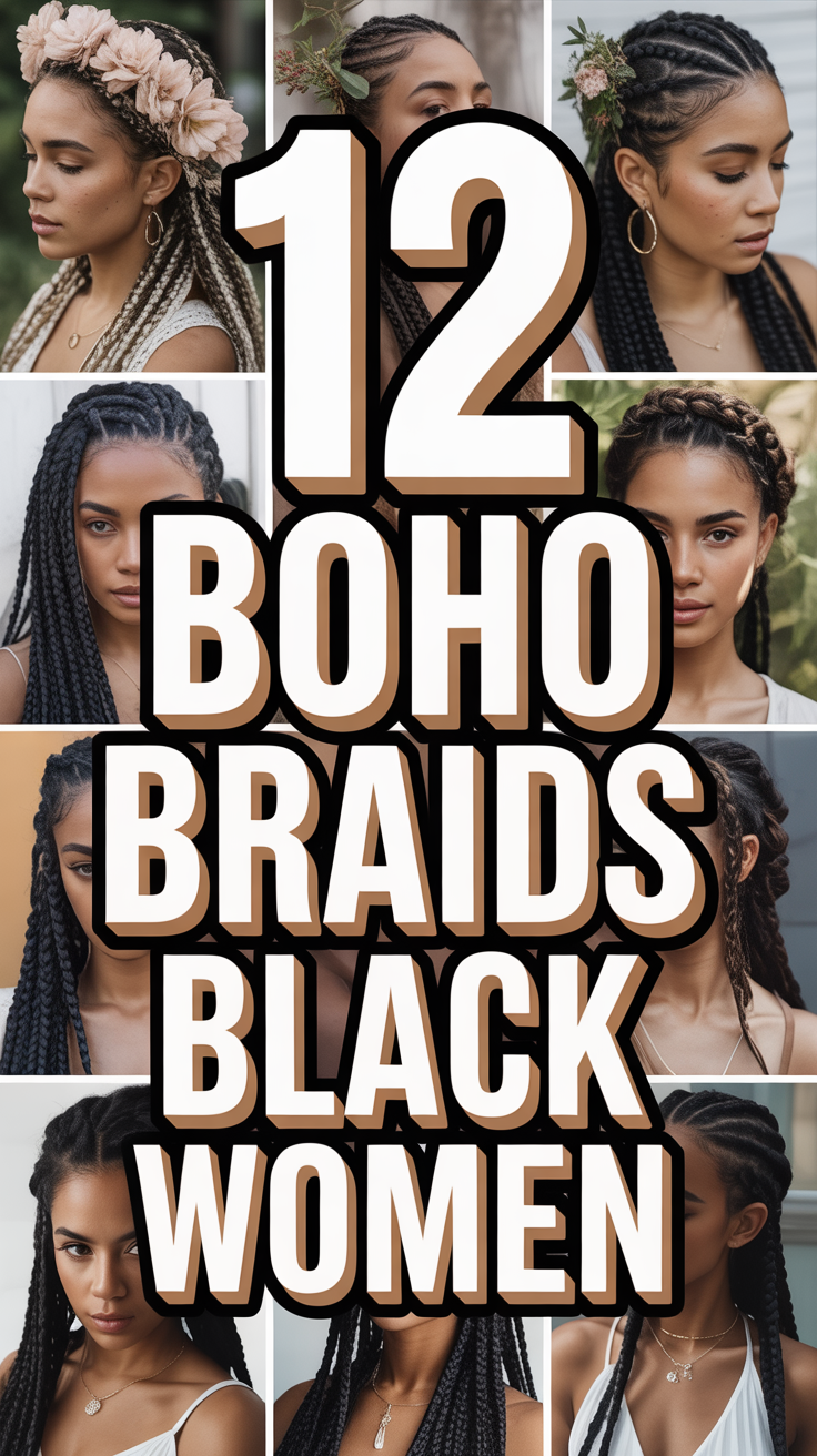 🌸 12 Boho Braids Black Women