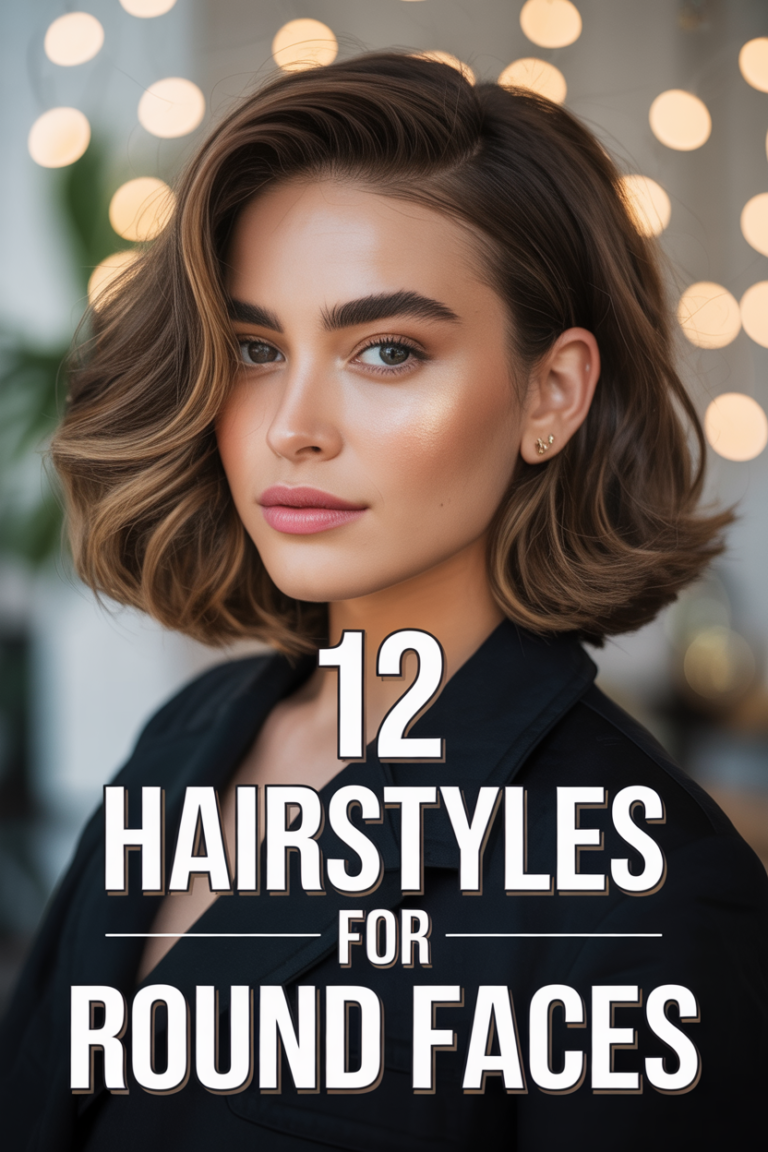 💇 12 Hairstyles For Round Faces