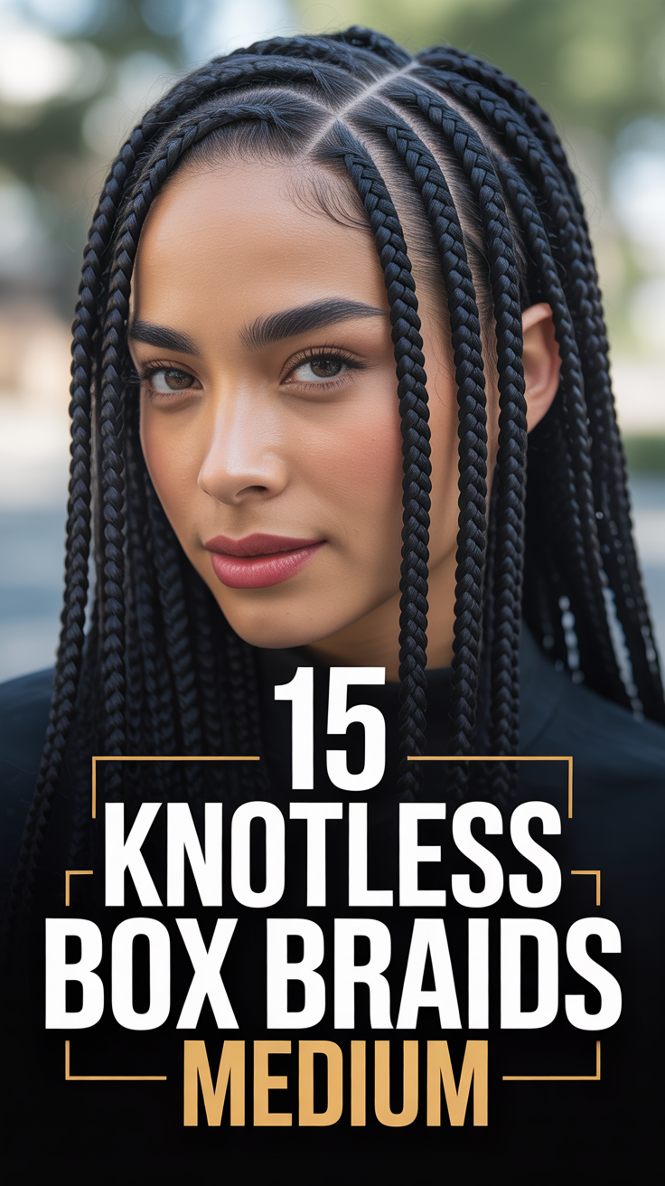 ✨ 15 Knotless Box Braids Medium