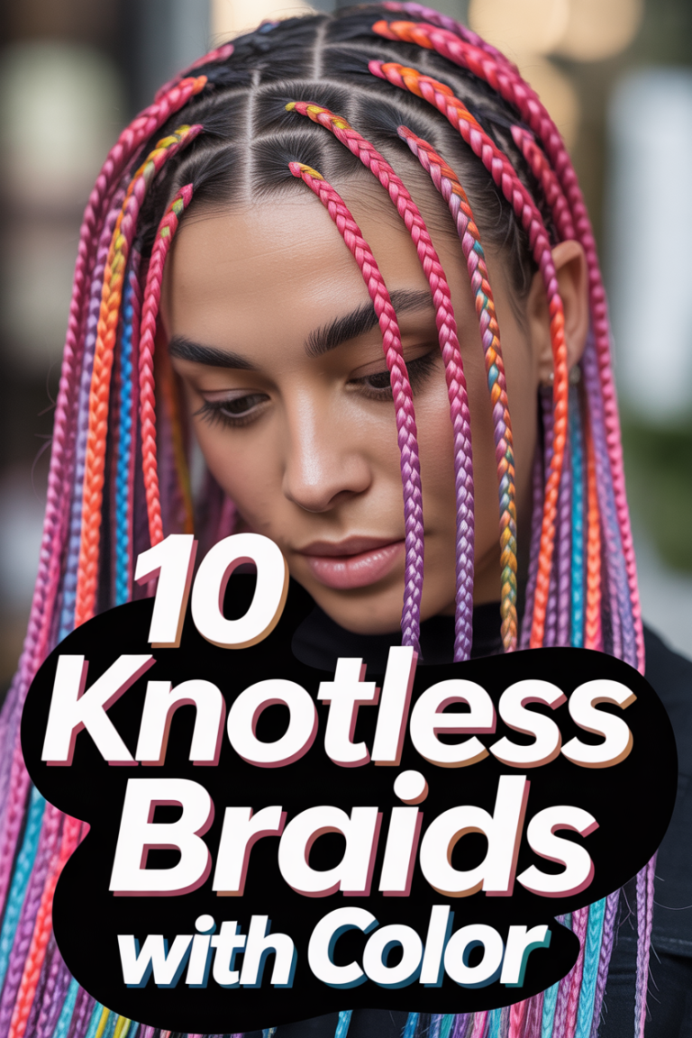 ✨ 10 Knotless Braids With Color