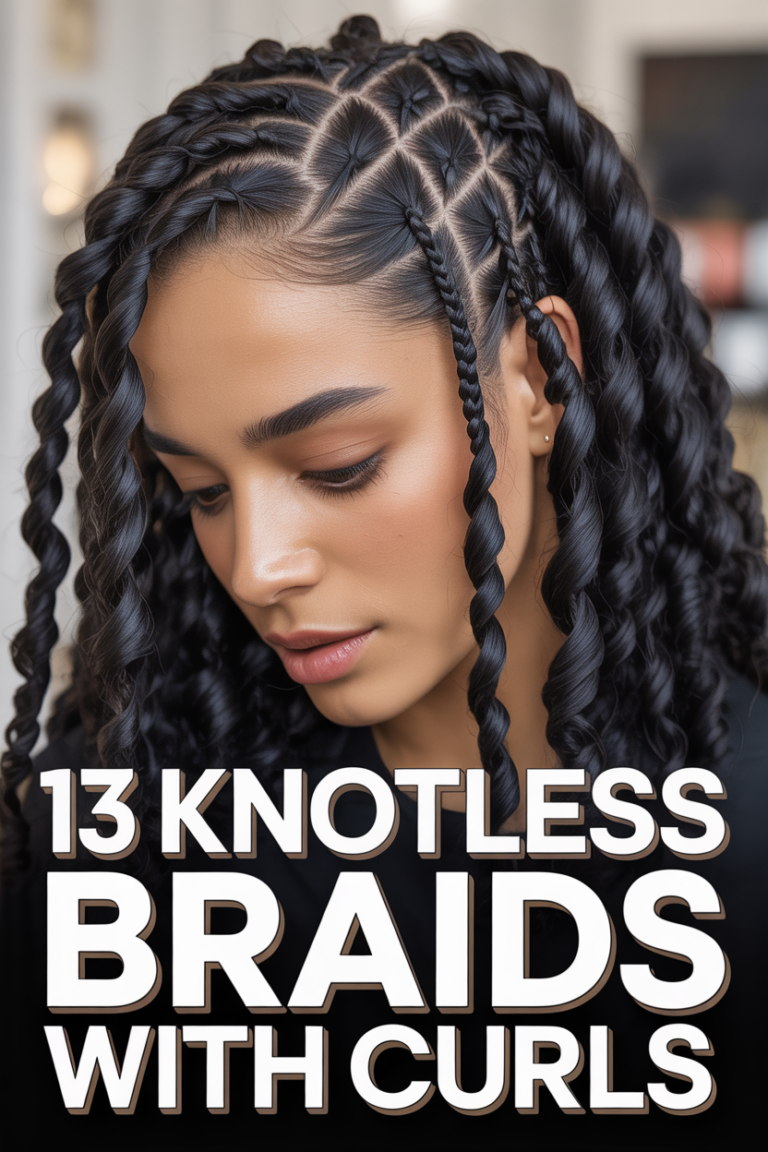 ✨ 13 Knotless Braids With Curls