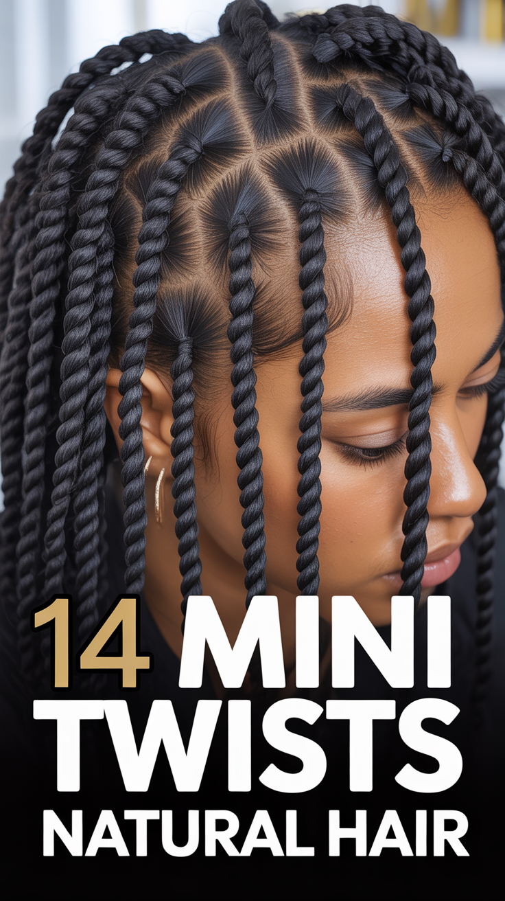 🤘 14 Mini Twists Natural Hair