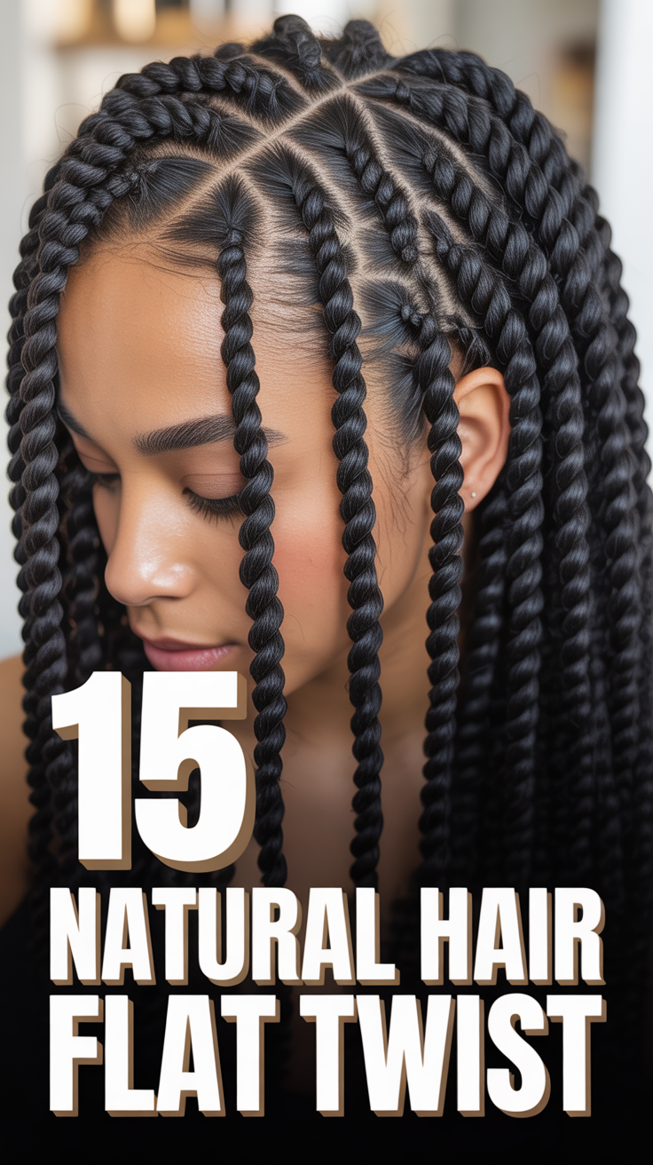 🌀 15 Natural Hair Flat Twist