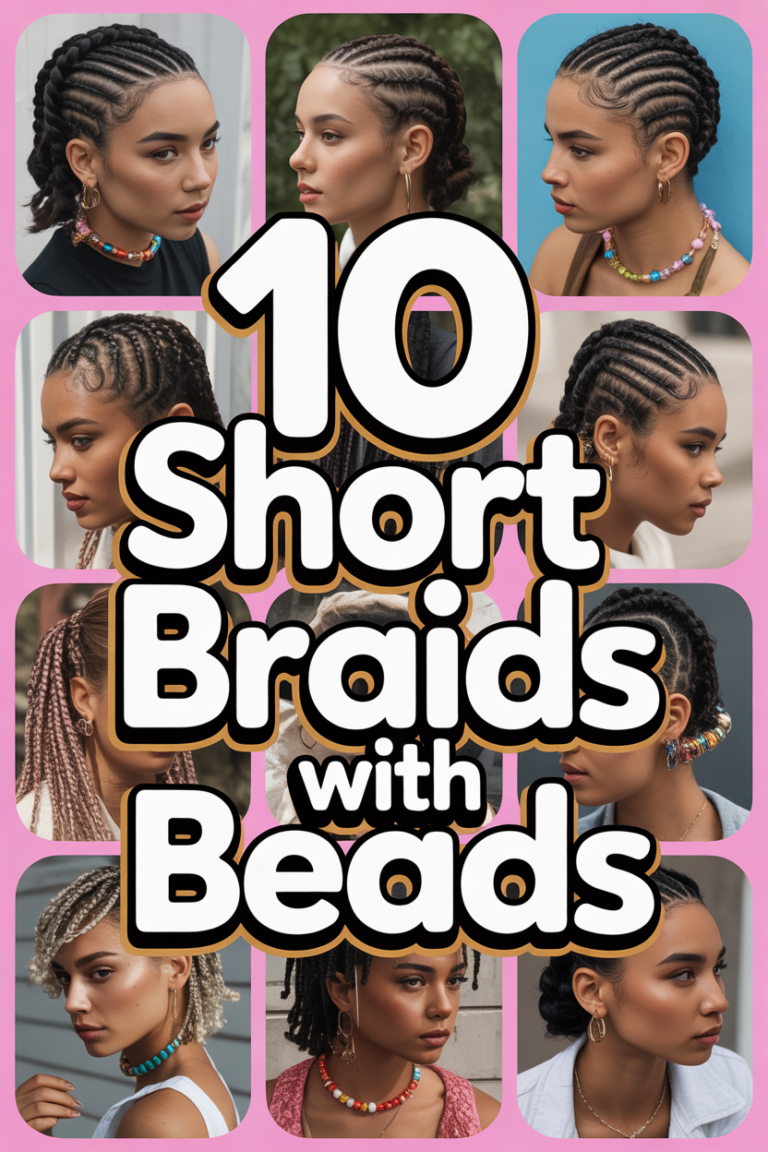 ✨ 10 Short Braids With Beads