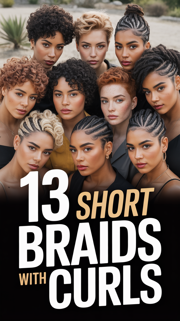 🌀 13 Short Braids With Curls