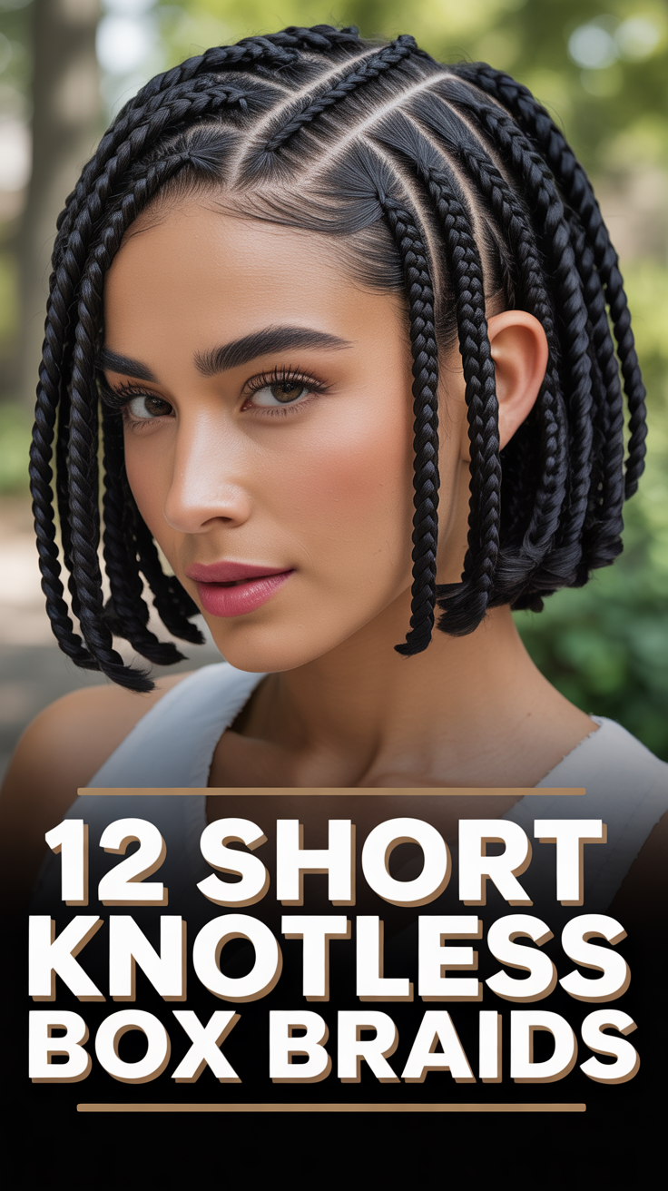 ✨ 12 Short Knotless Box Braids