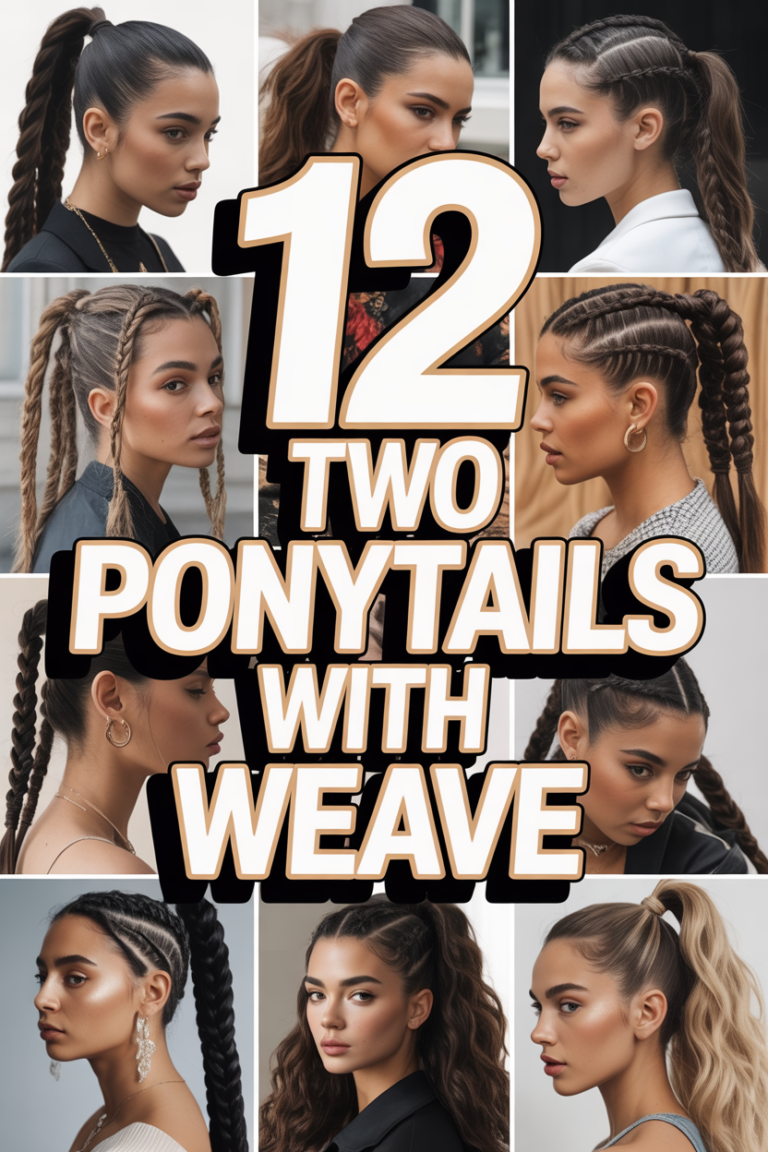 🎀 12 Two Ponytails With Weave